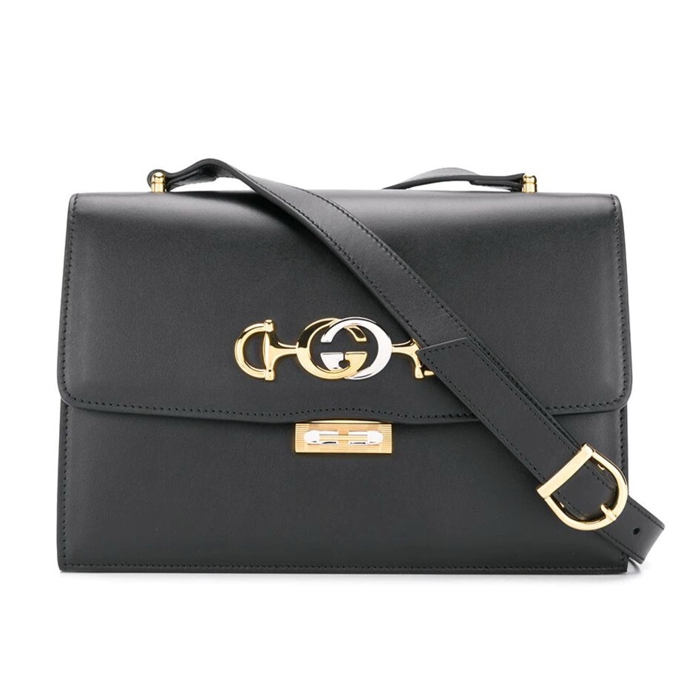 Gucci (Zumi) Black Leather Crossbody Bag